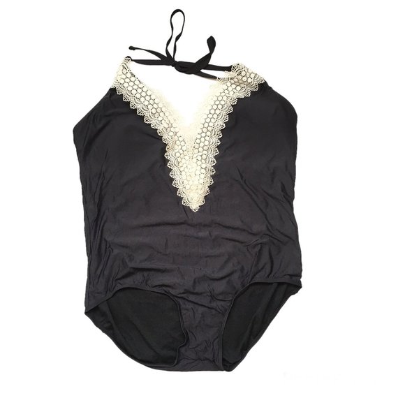 Sea Angel Black One Piece Tie String Swimsuit Size 2X - Picture 1 of 9